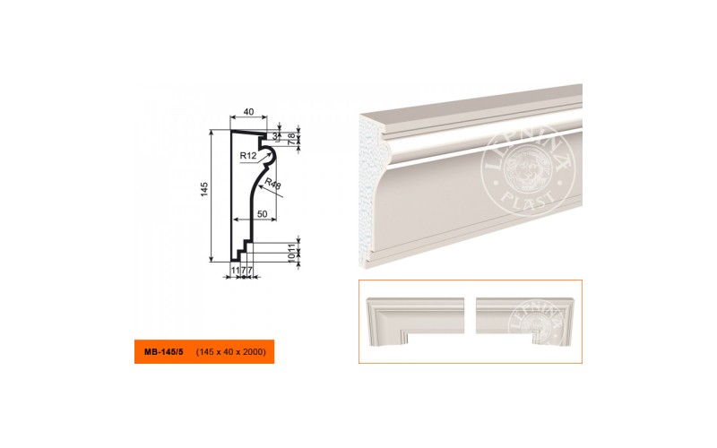 Молдинг фасадный Lepninaplast МВ-145/5